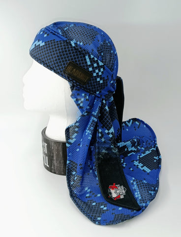 Headshot Headwrap - Blue Snake Scales