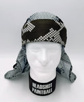 Headshot Headwrap - Black & White Snake Scales