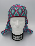 Headshot Headwrap - Sequin Pattern Pink/Teal